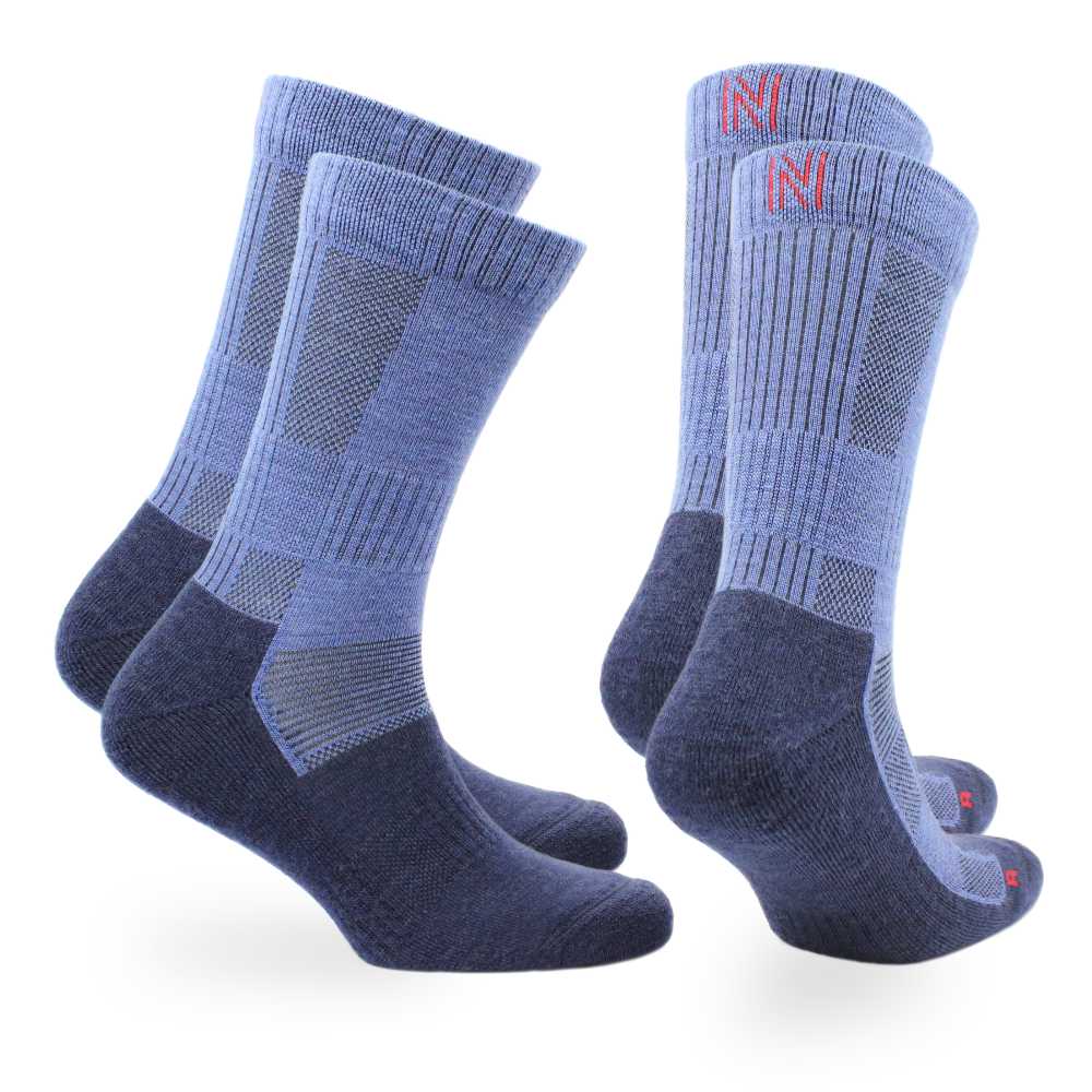 Merino Wool Mid Weight Cushioned Walking Socks - 2pp - Leonardo