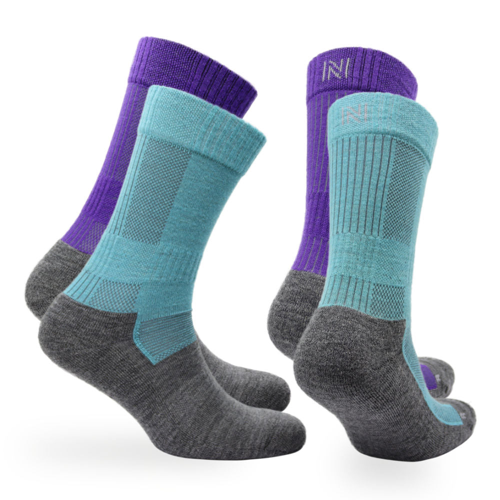 Merino Wool Mid Weight Cushioned Walking Socks - 2pp - Leonardo