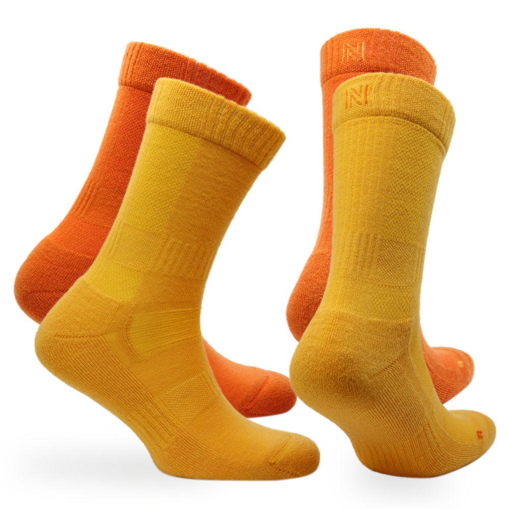 Merino Wool Mid Weight Cushioned Walking Socks - 2pp - Leonardo