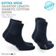 Norfolk Cushioned Extra Wide Ankle Length Cotton Socks with Stretch+ Technology - Lima 2pp