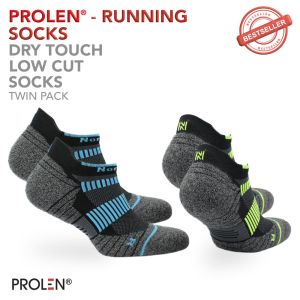 Prolen Dry Touch Low Cut Running Socks Twin Pack - Lynx