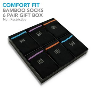 Tenderhold 6 Pair Gift Box Comfort fit Bamboo Socks - Blakeney H-T Box