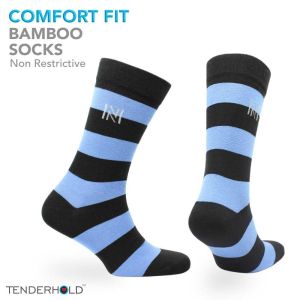 Tenderhold Comfort fit Bamboo Socks - Salthouse Stripe