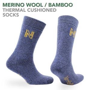 Merino Wool and Bamboo Fully Cushioned Thermal Outdoor Socks - Gabby
