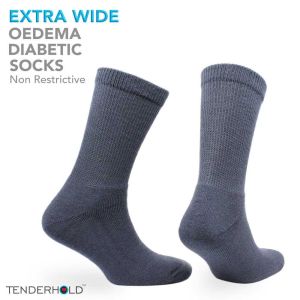 Norfolk Wool Cushioned Extra Wide Socks with Stretch+ Technology - Peter