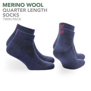 Merino Wool Quarter Length Walking Socks Twin Pack - Sheldon QTR