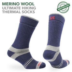 Ultimate Fully Cushioned Thermal Merino Wool Walking/Hiking Socks - Voyager